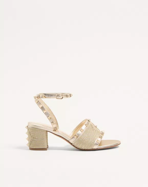 Valentino Rockstud Sandal In Laminated Nappa With Cornely Embroidery 60Mm - Image 1